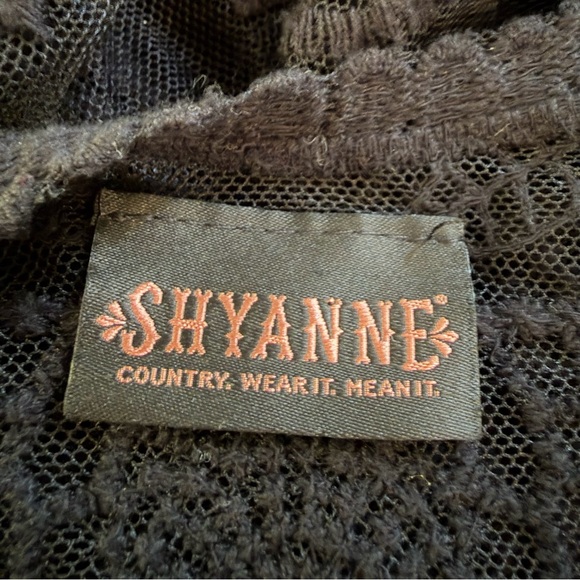 Shyanne Black Mesh Embroidered Midi Kimono Jacket - Picture 10 of 11